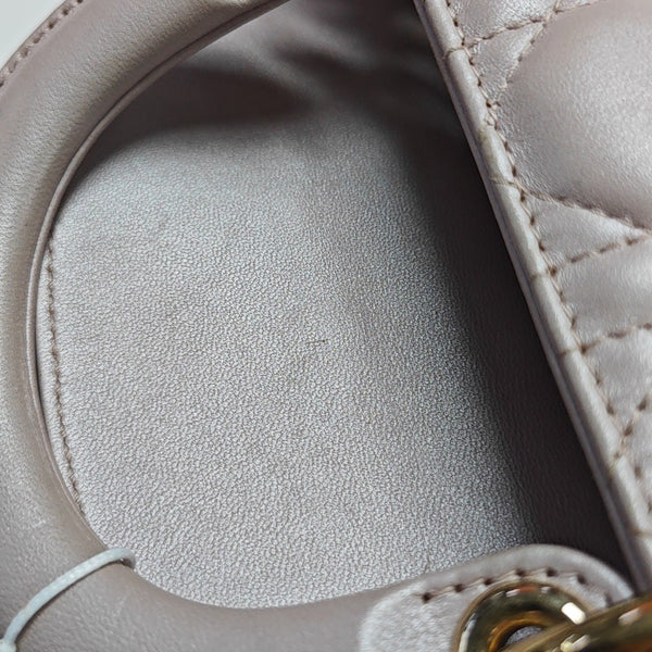 Lady Dior Mini Cannage Lambskin Pink