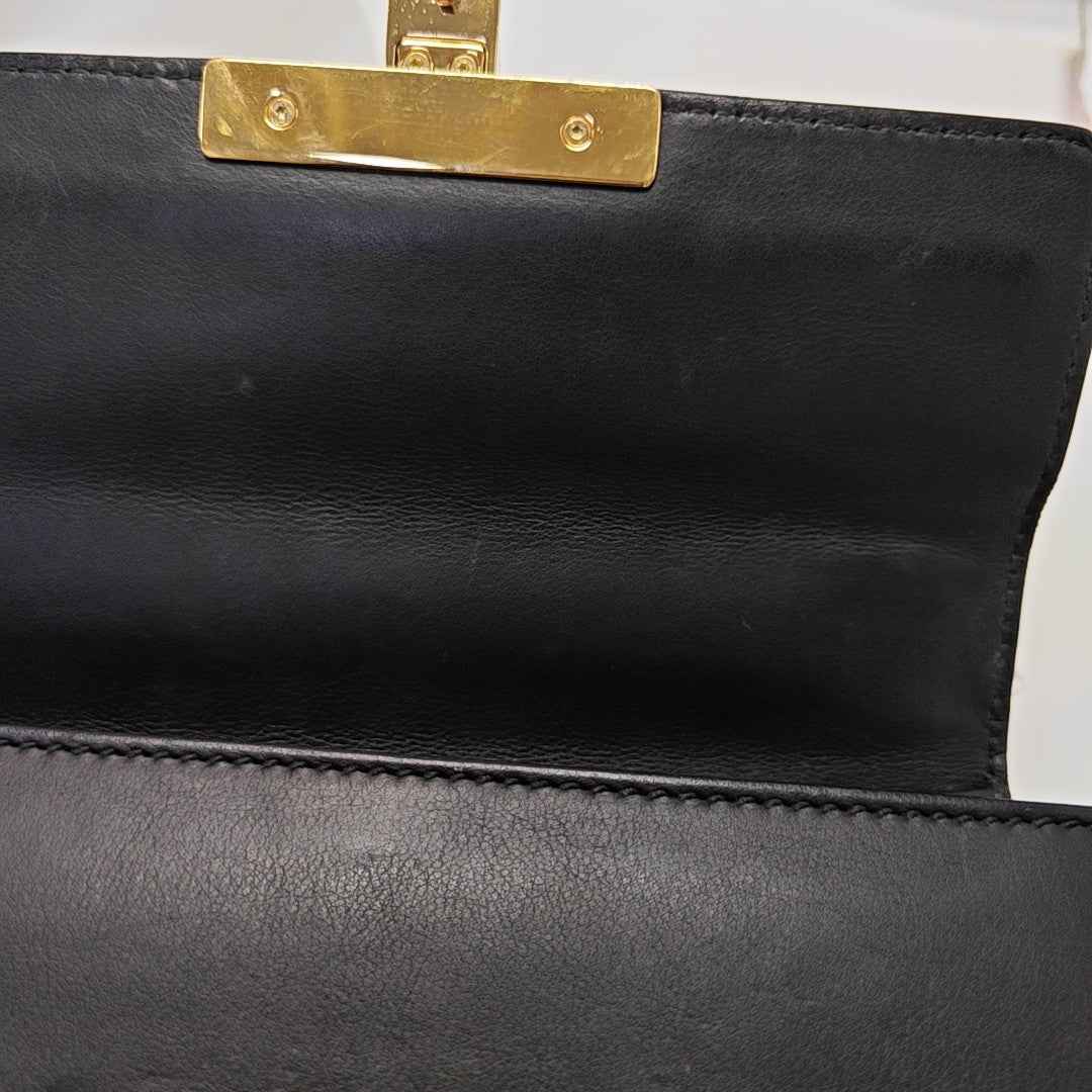 Padlock Small Calfskin Black