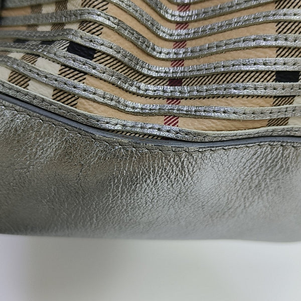 Coated Canvas Tote Bag Silver