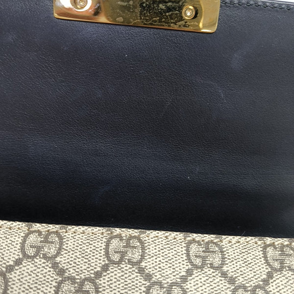 Padlock Small Monogram Coated Canvas Beige