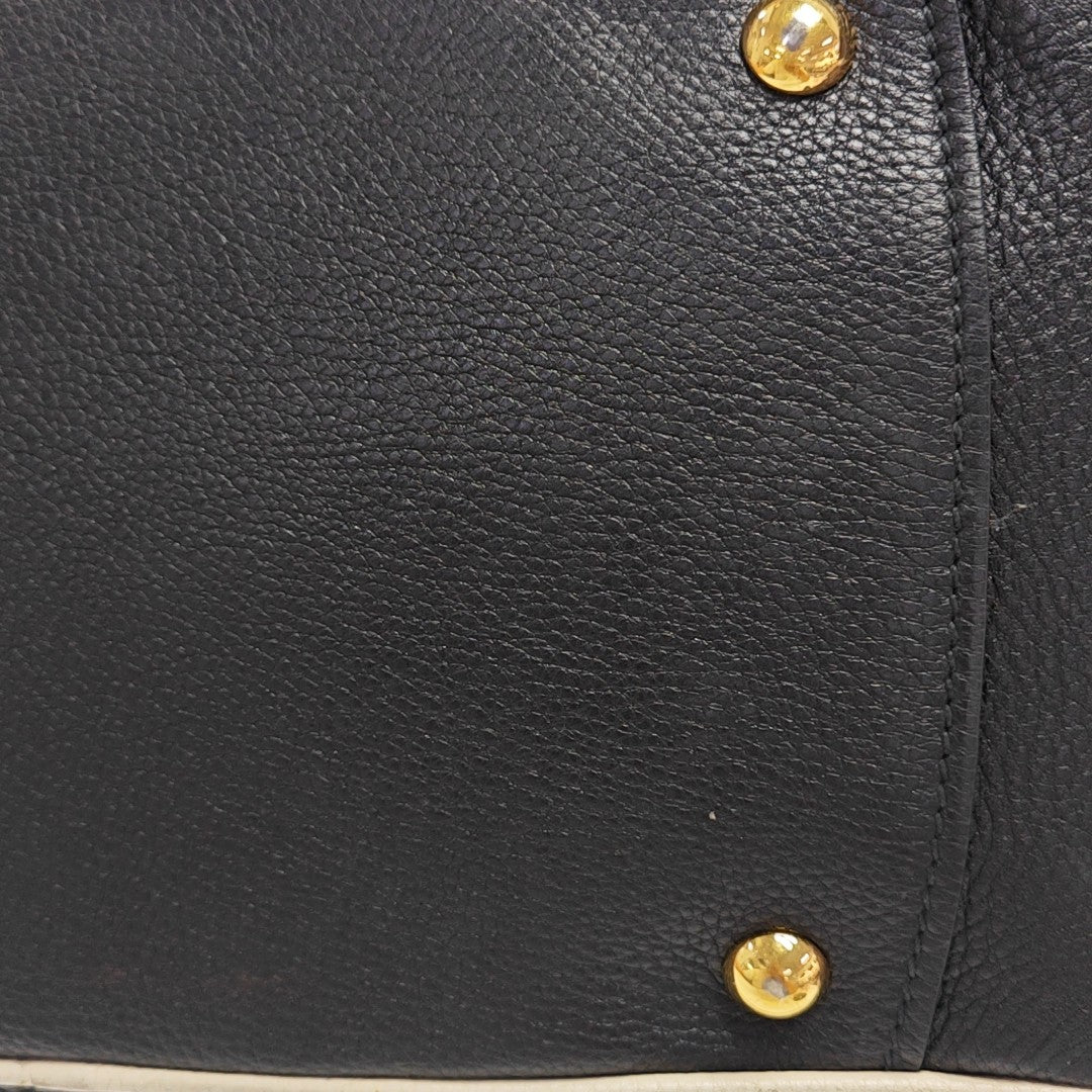 Calfskin Top Handle Bag Black
