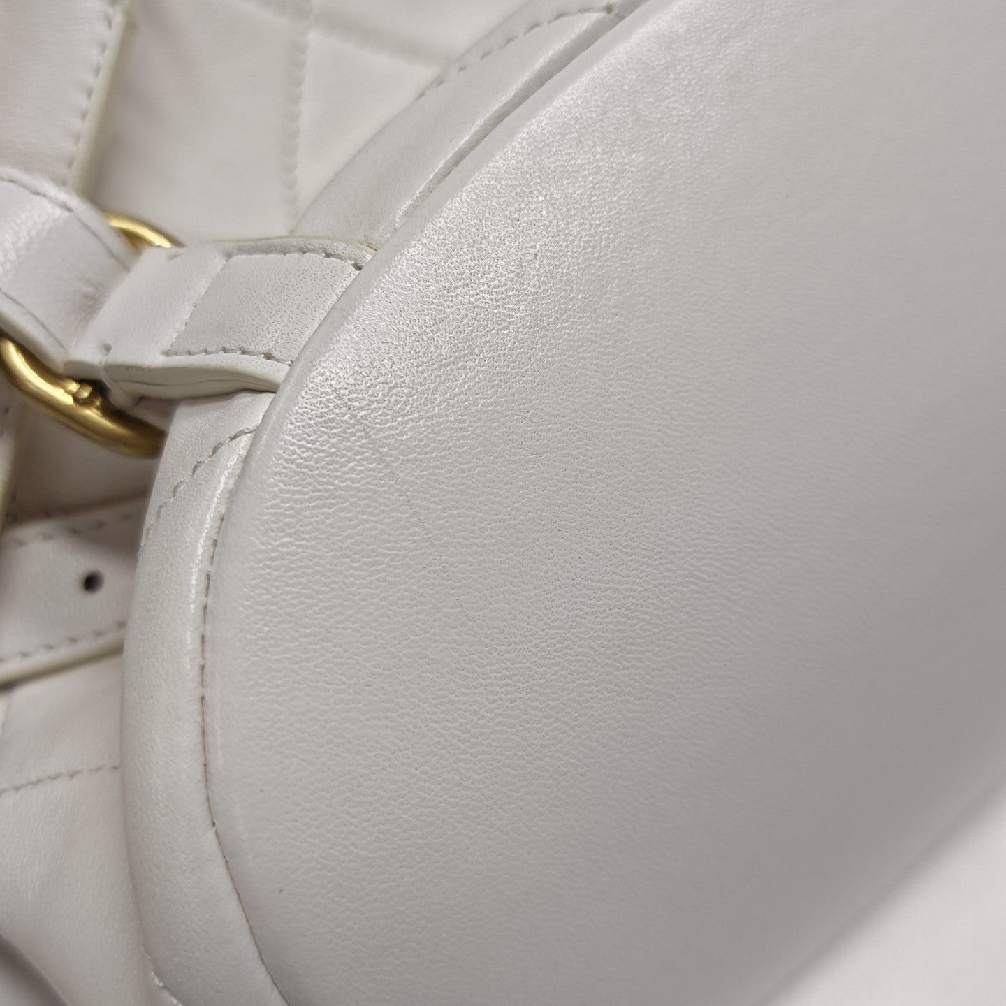Quilted Lambskin Backpack White
