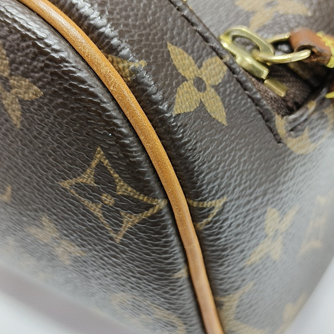 Monogram Coated Canvas Top Handle Bag Extra Large Brown