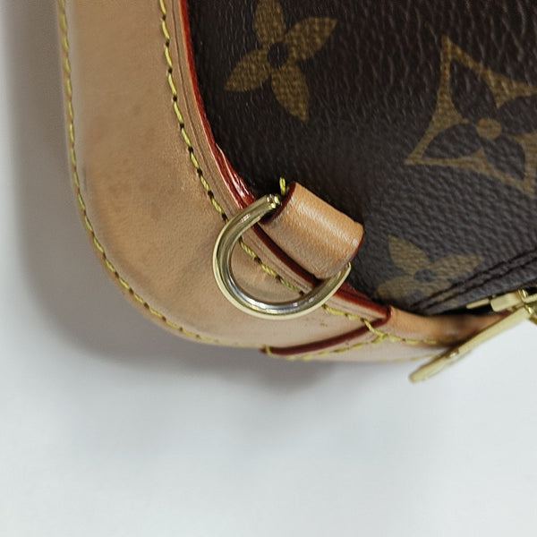 ALMA Mini Monogram Coated Canvas Brown