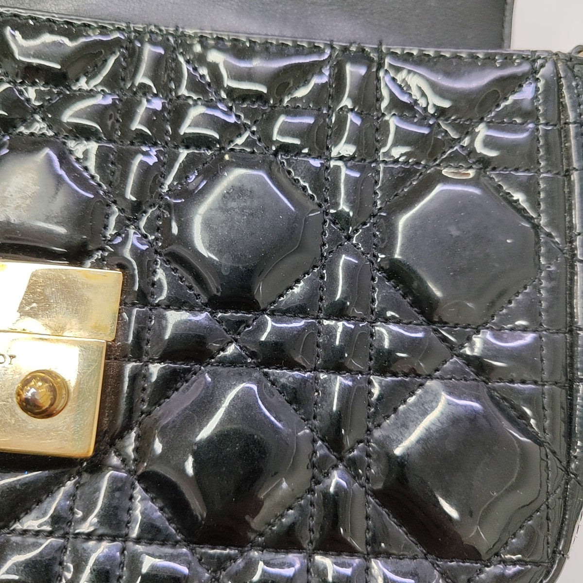 Miss Dior Cannage Patent Leather Black