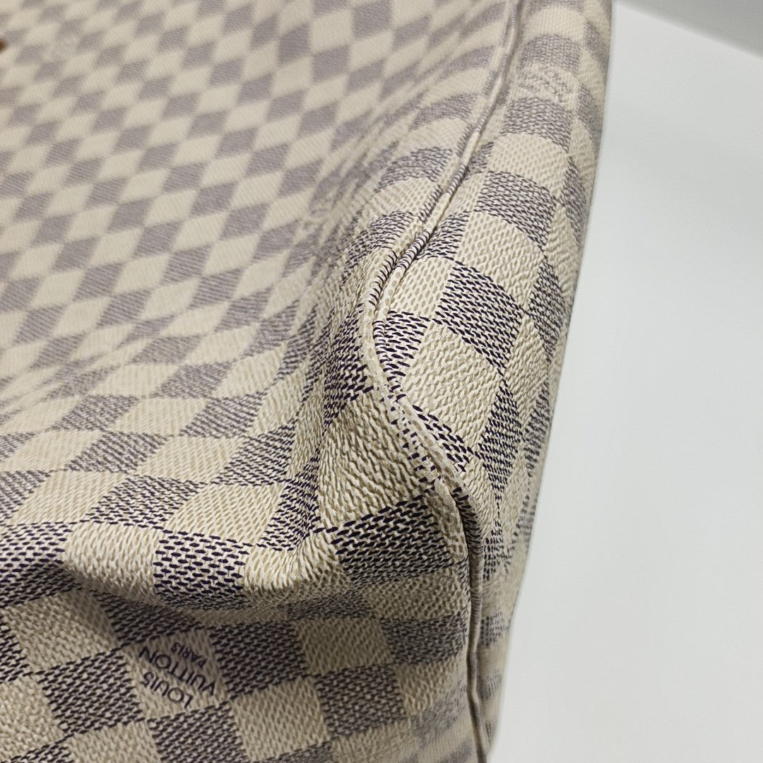 NEVERFULL GM Lona revestida Damier Azur Blanca