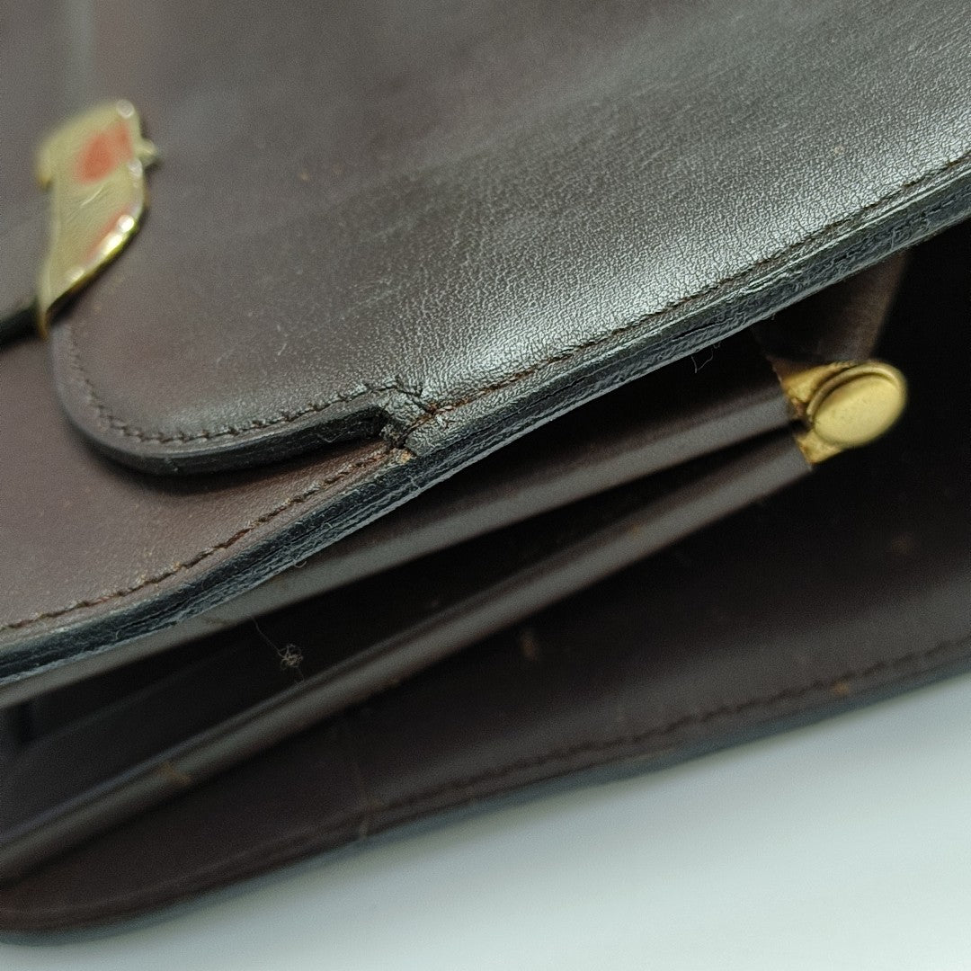 Calfskin Top Handle Bag Brown