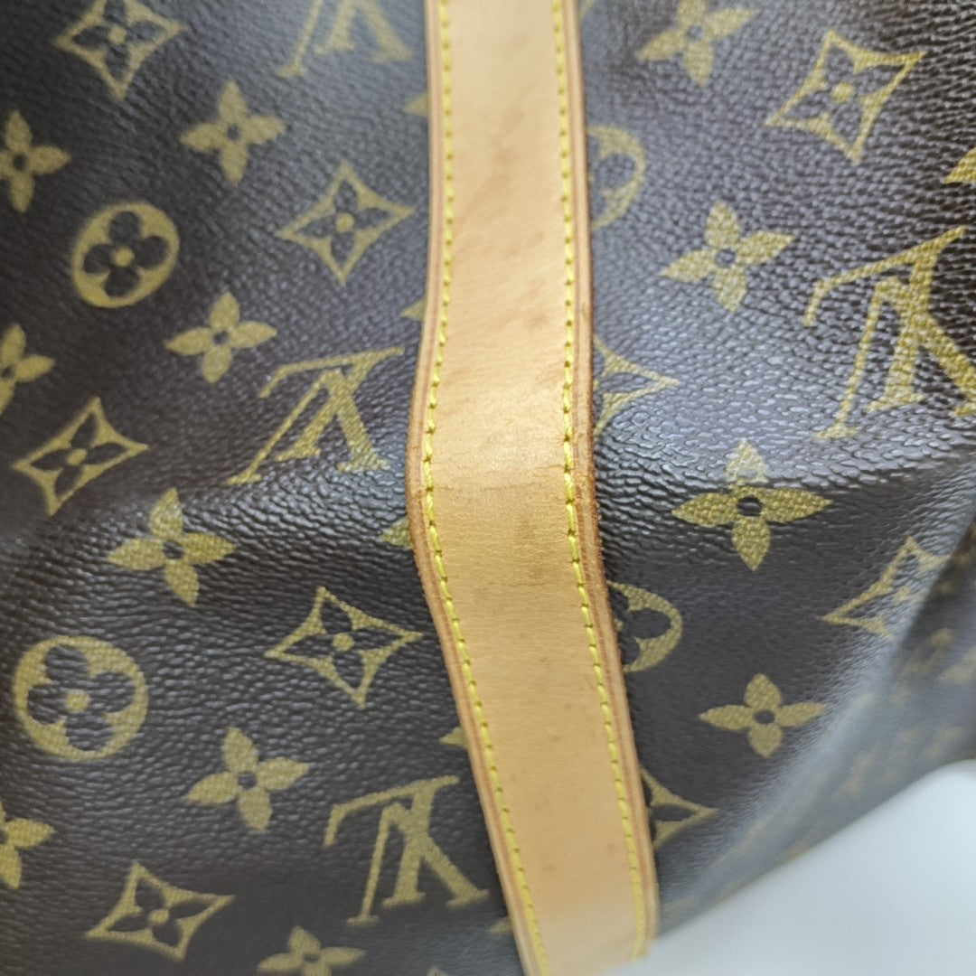 KEEPALL 50 Monogram Coated Canvas Brown