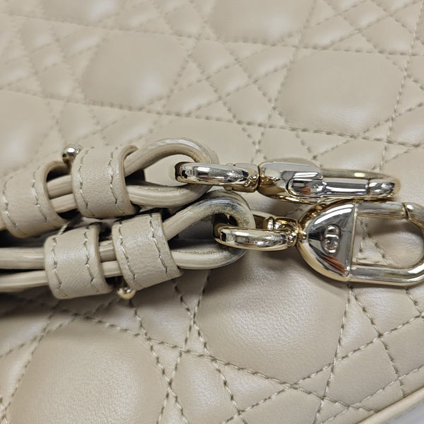 Lady Dior Small Cannage Lambskin Beige