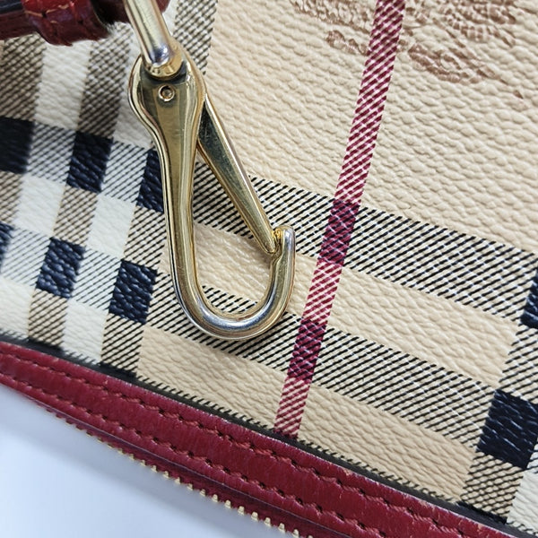 Coated Canvas Crossbody Bag Beige