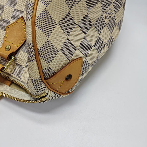 SPEEDY 30 Damier Azur Coated Canvas White