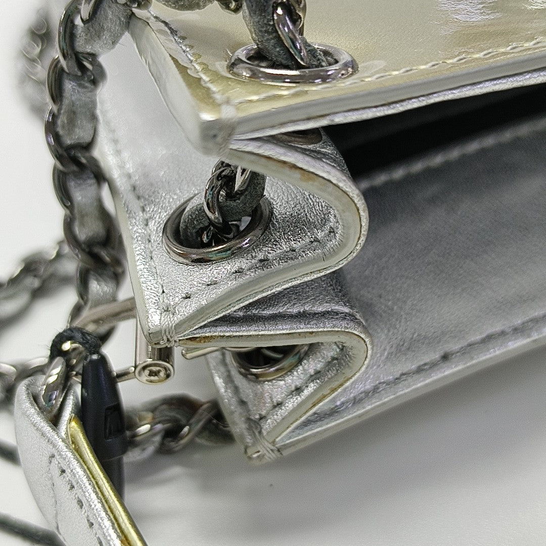 Calfskin Shoulder Bag Silver