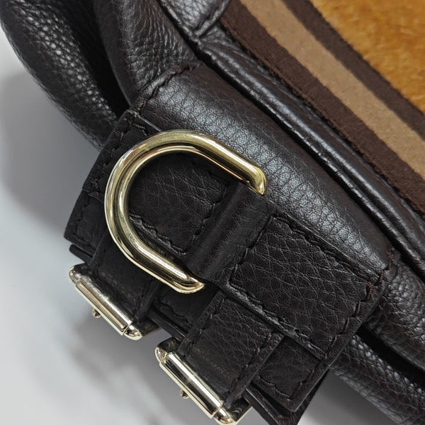 Calfskin Top Handle Bag Brown