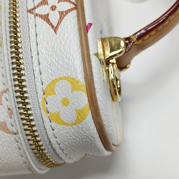 LV × TM Vanity Chain Pouch Monogram Coated Canvas White