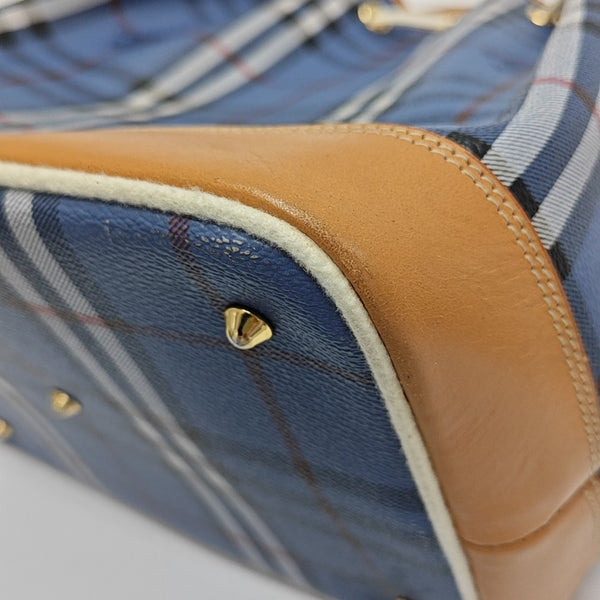 Coated Canvas Shoulder Bag Blue
