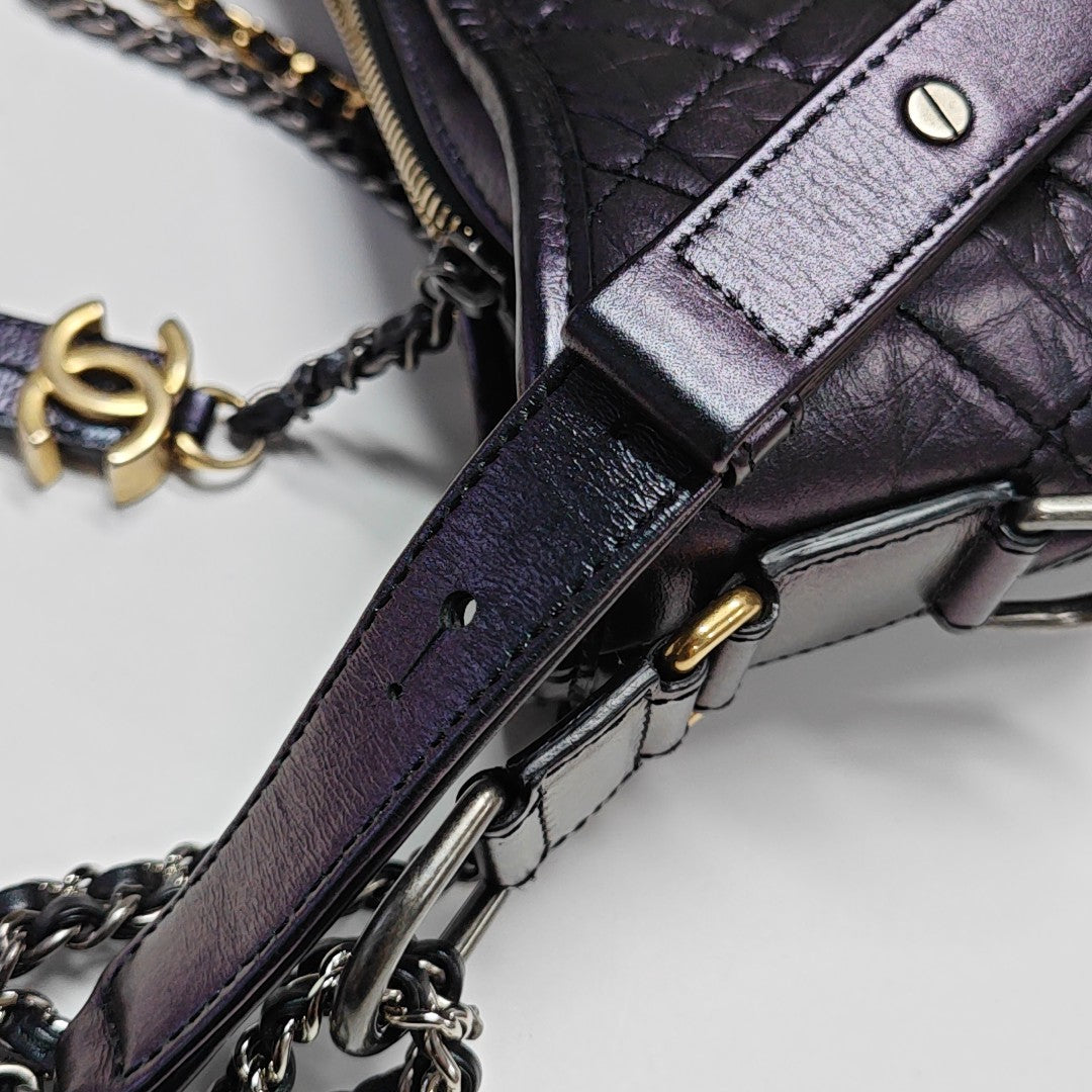 GABRIELLE Medium Quilted Calfskin Purple