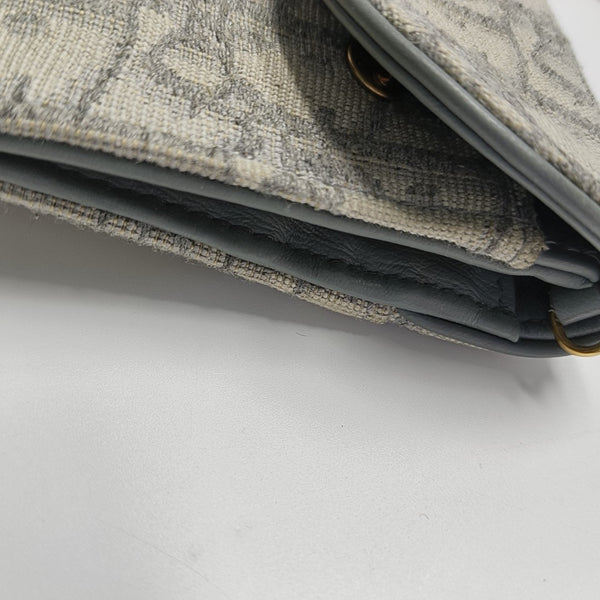 Saddle Mini Oblique Canvas Gray