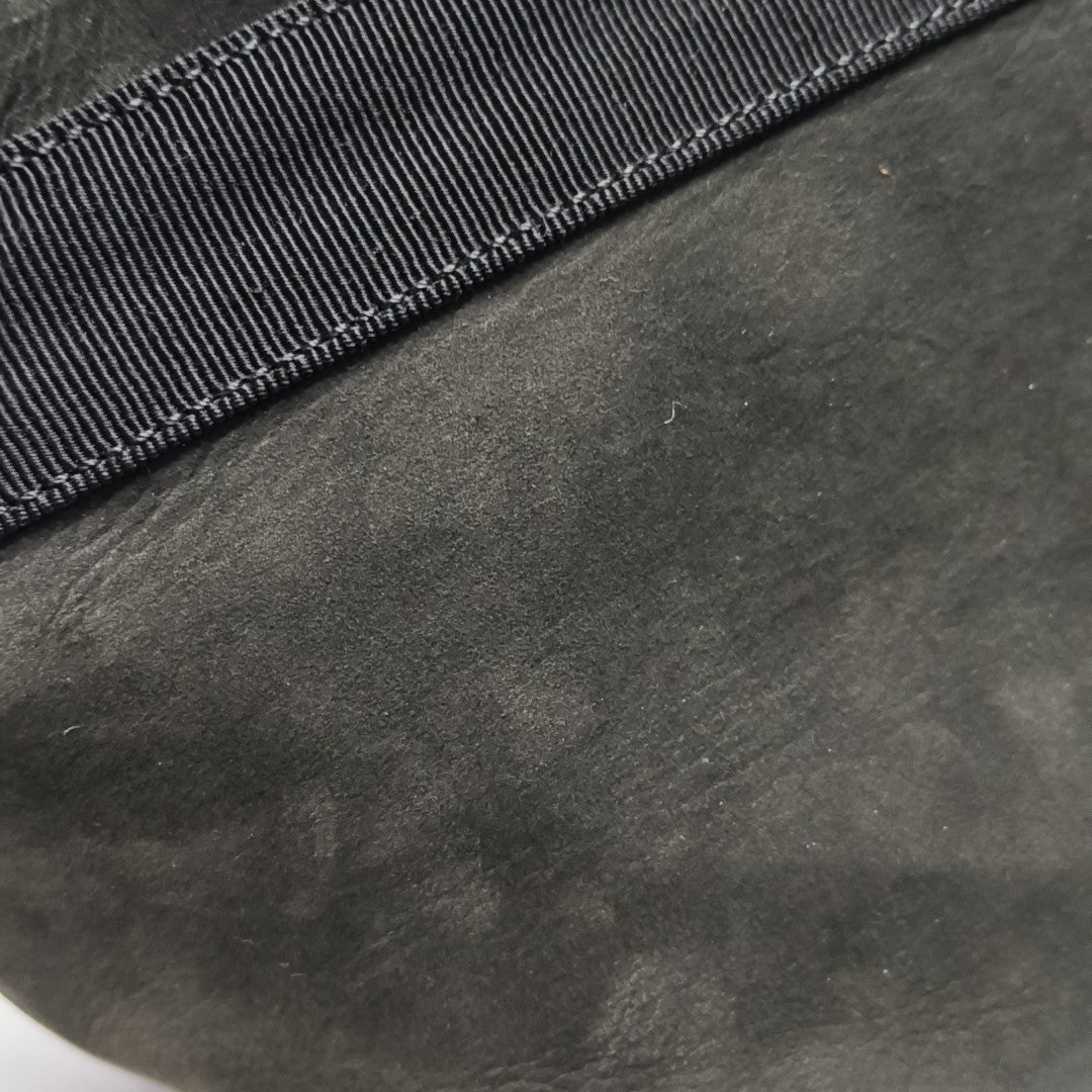 Suede Top Handle Bag Black