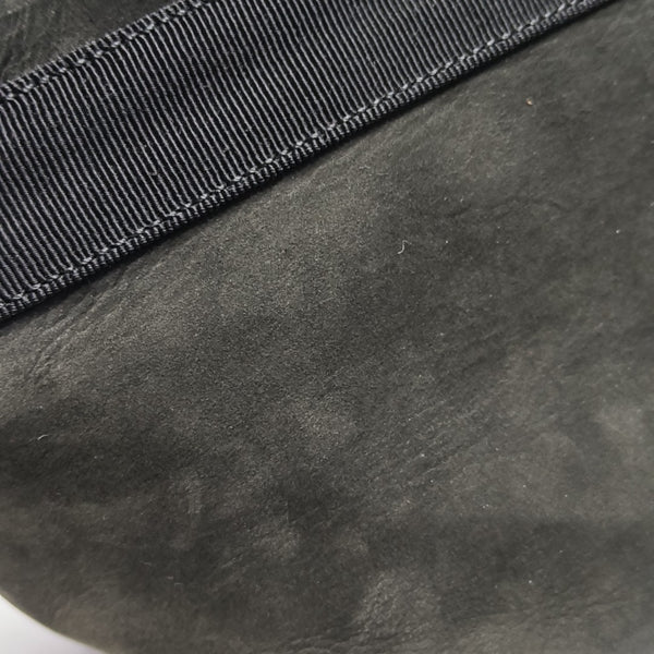 Suede Top Handle Bag Black