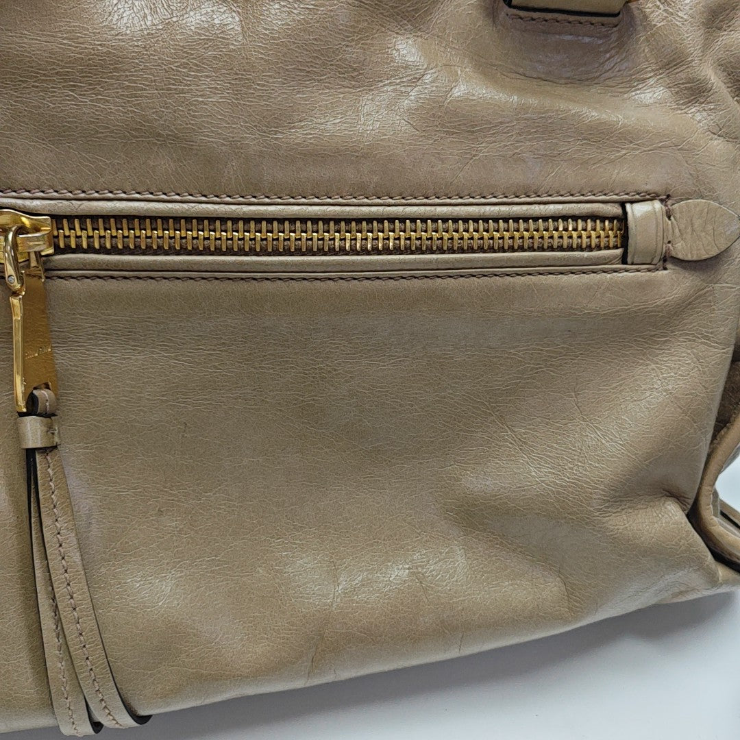 Shoulder Strap Calfskin Beige