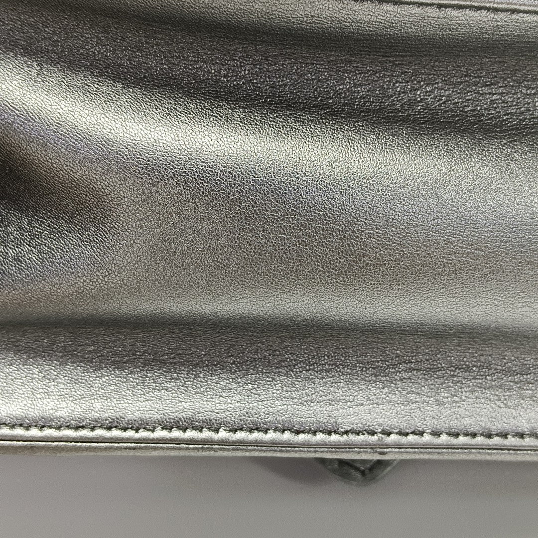 Miu Lady Quilted Lambskin Silver