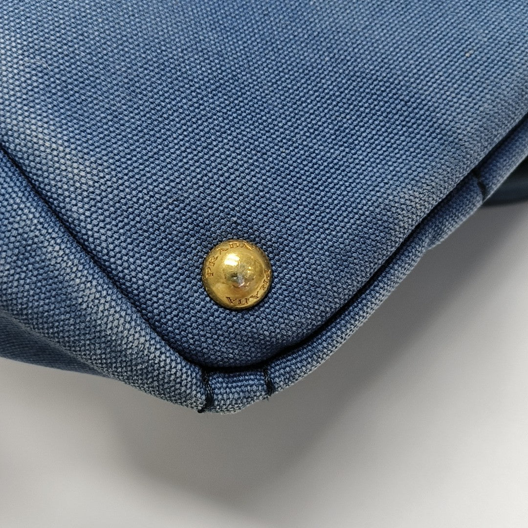 Denim Quilted Canvas Blue