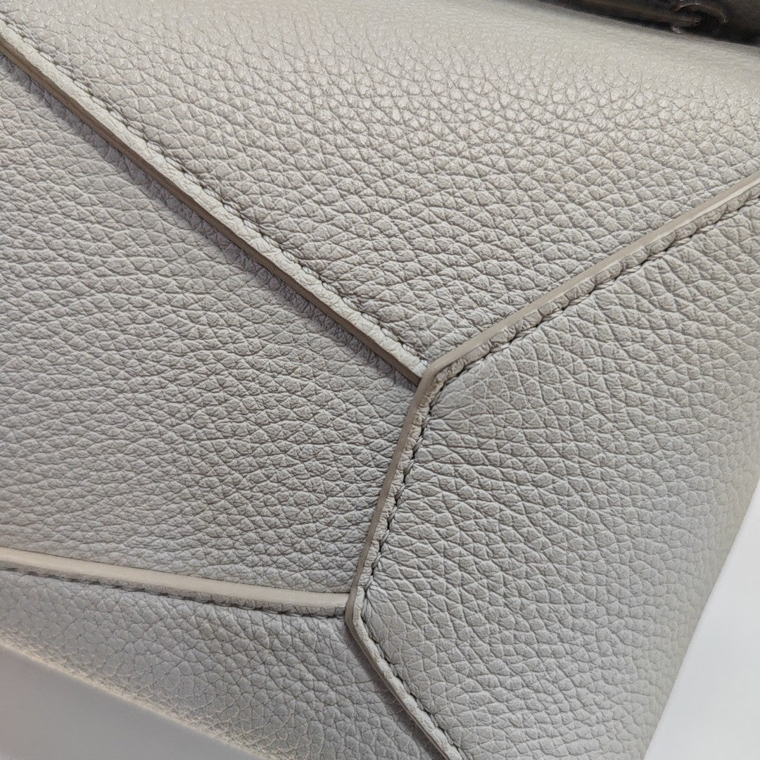 Puzzle Small Calfskin White