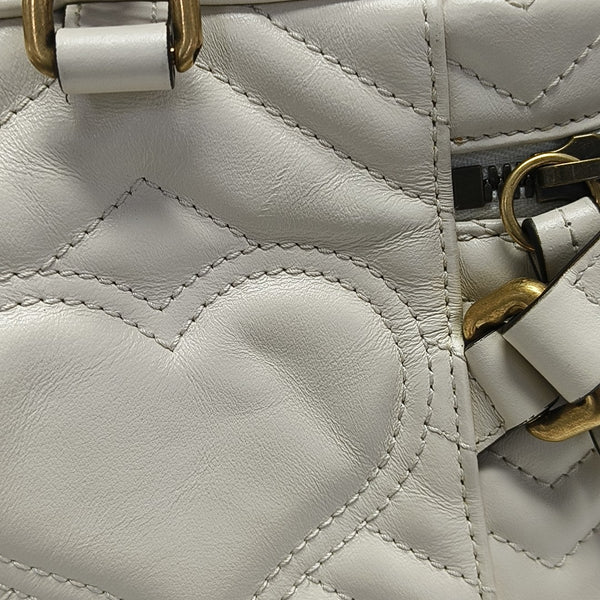 GG Marmont Mini Quilted Calfskin White
