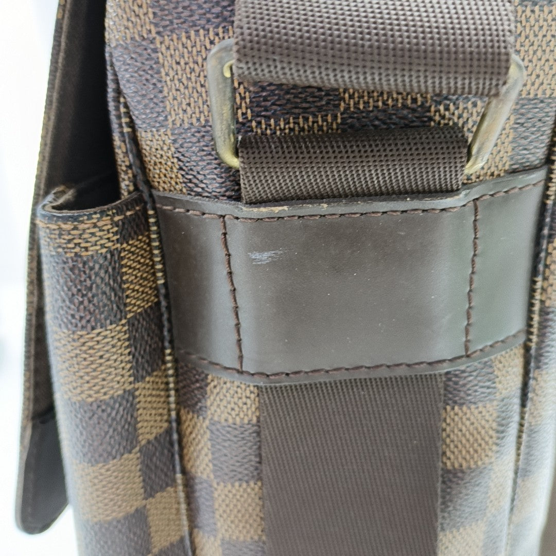 BROADWAY Damier Ebene Coated Canvas Brown
