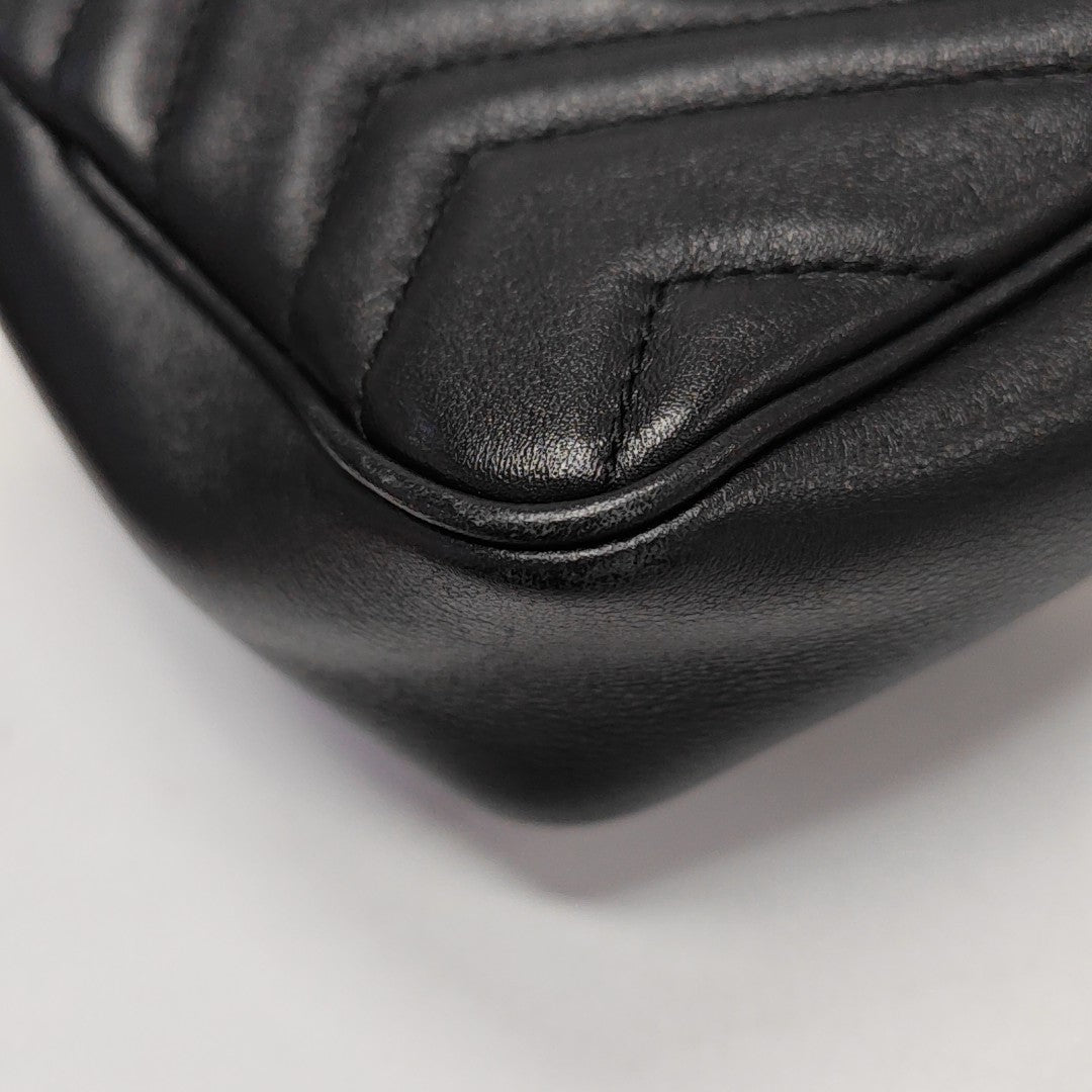 GG Marmont Mini Quilted Calfskin Black