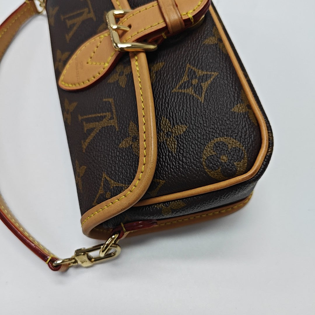 DIANE Nano Monogram Coated Canvas Brown