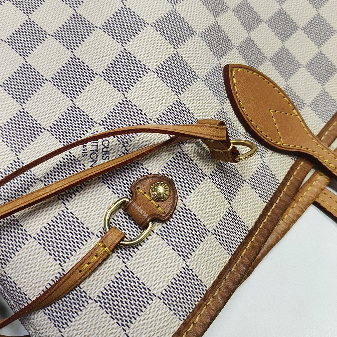 NEVERFULL MM Damier Azur Coated Canvas Beige