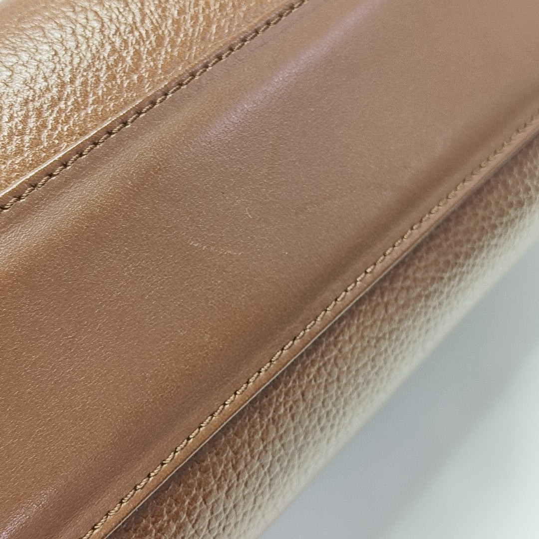 Calfskin Top Handle Bag Brown
