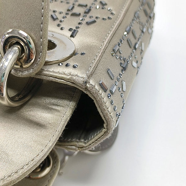 Authenticated pre-owned  Lady Dior Mini Cannage Silk Satin Gray - Tote Bag at Looply