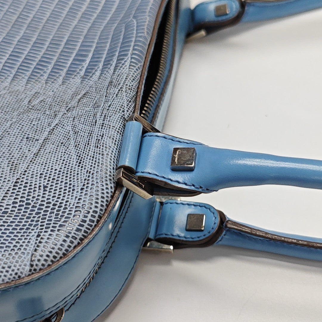 Calfskin Top Handle Bag Blue