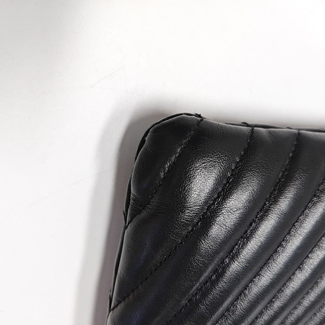 MONOGRAM Chevron Calfskin Black