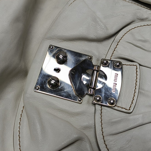 Calfskin Shoulder Bag White