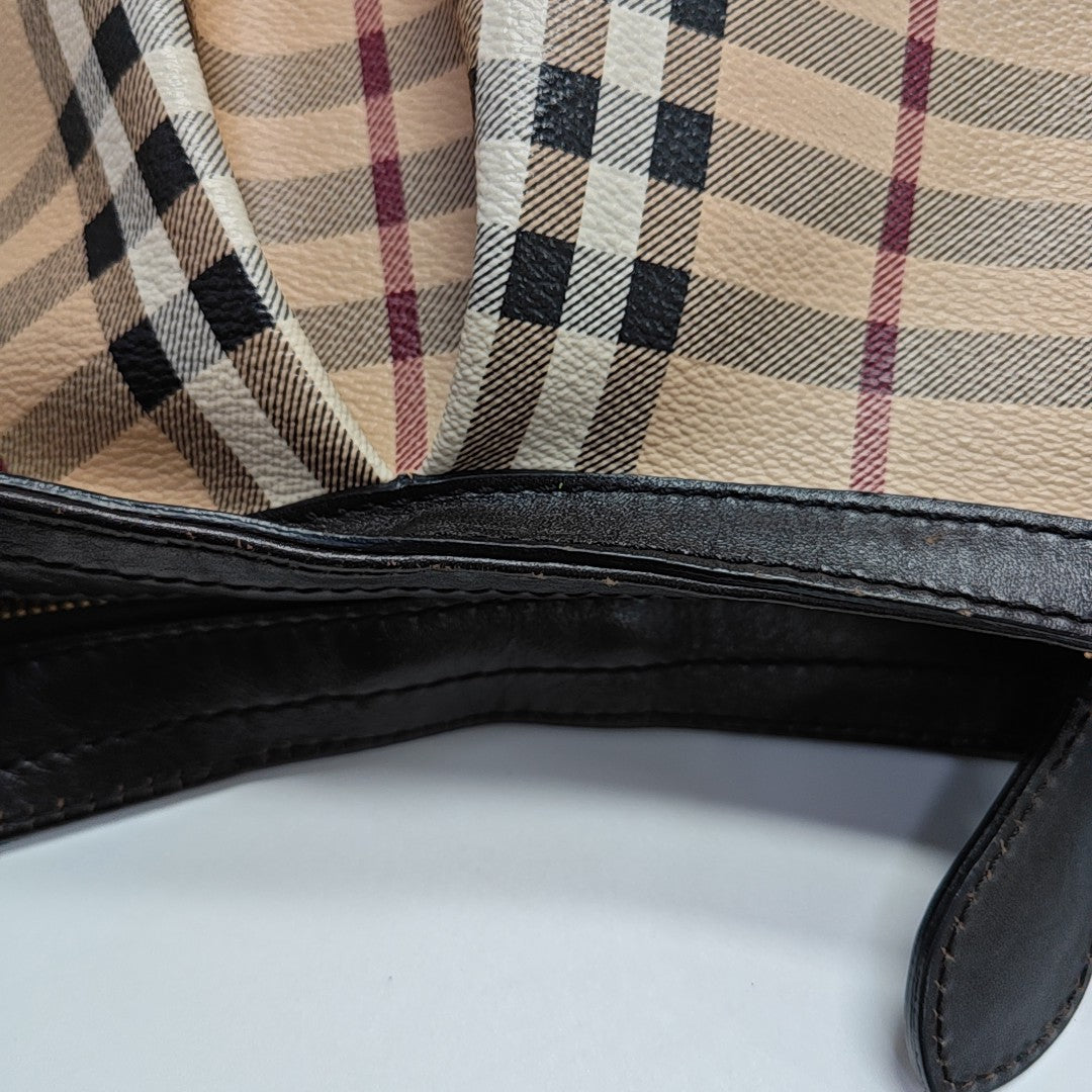 Coated Canvas Shoulder Bag Beige