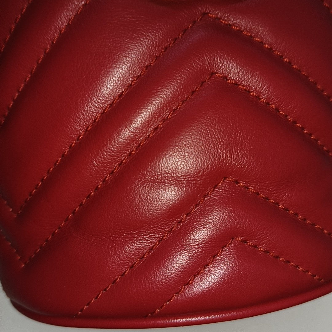 GG Marmont Mini Piel de Becerro Roja