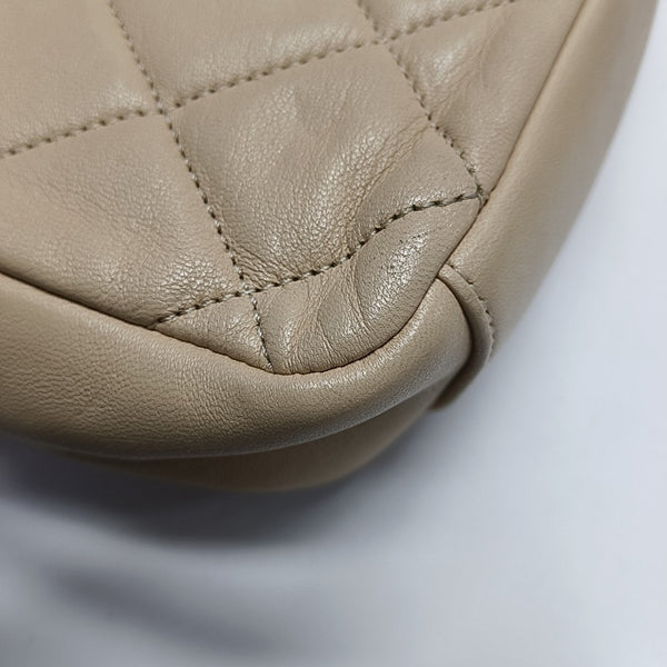 Quilted Lambskin Shoulder Bag Beige