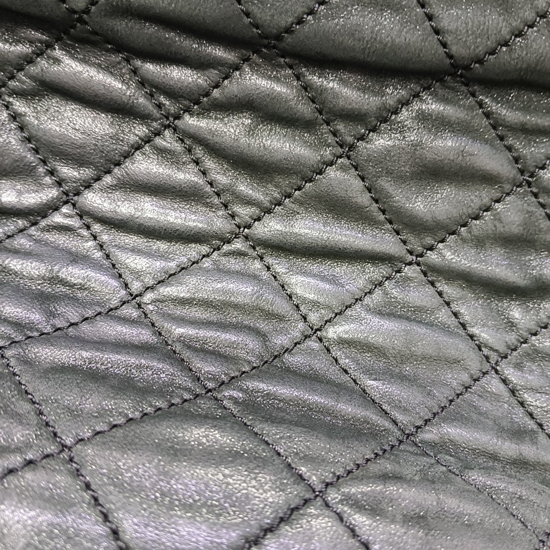 Quilted Calfskin Shoulder Bag Large Black