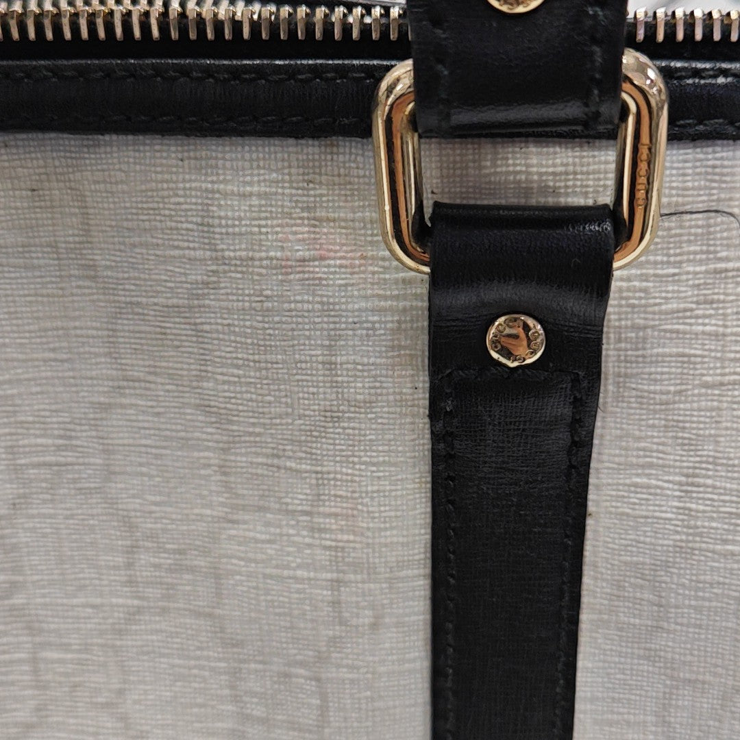 Joy Monogram Coated Canvas White