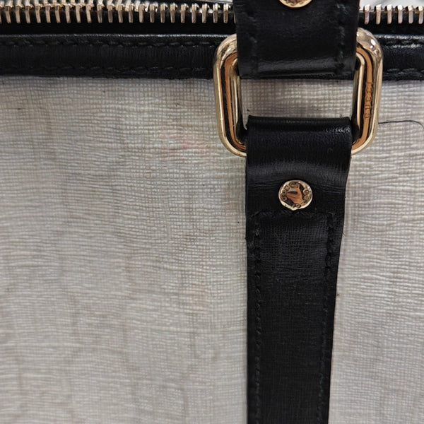 Joy Monogram Coated Canvas White
