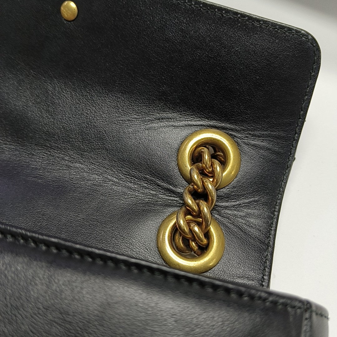 GG Marmont Small Quilted Calfskin Black