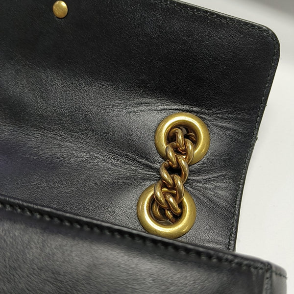 GG Marmont Small Quilted Calfskin Black