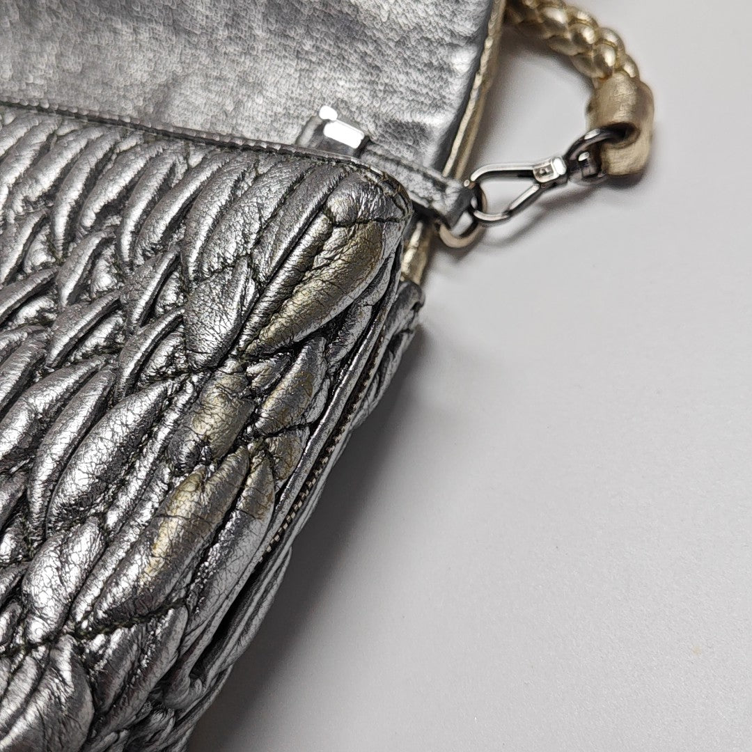 Quilted Lambskin Shoulder Bag Beige