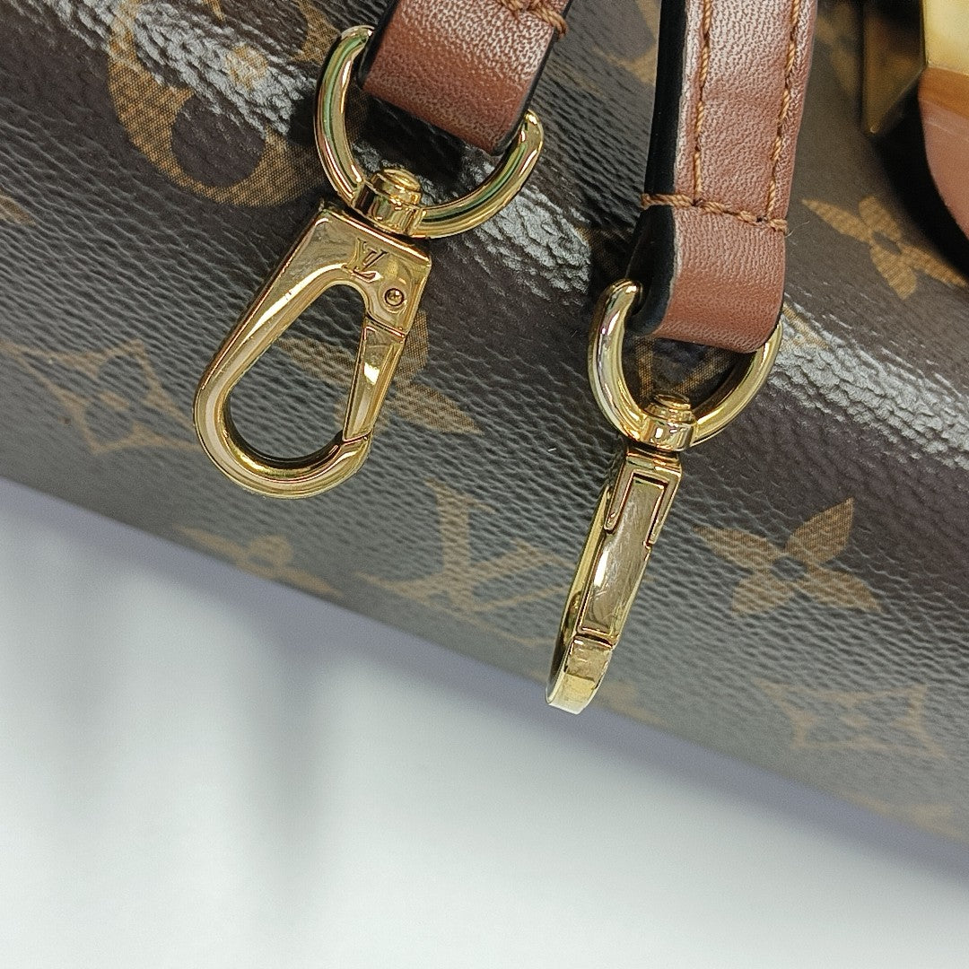 LOCKY BB Monogram Coated Canvas Brown