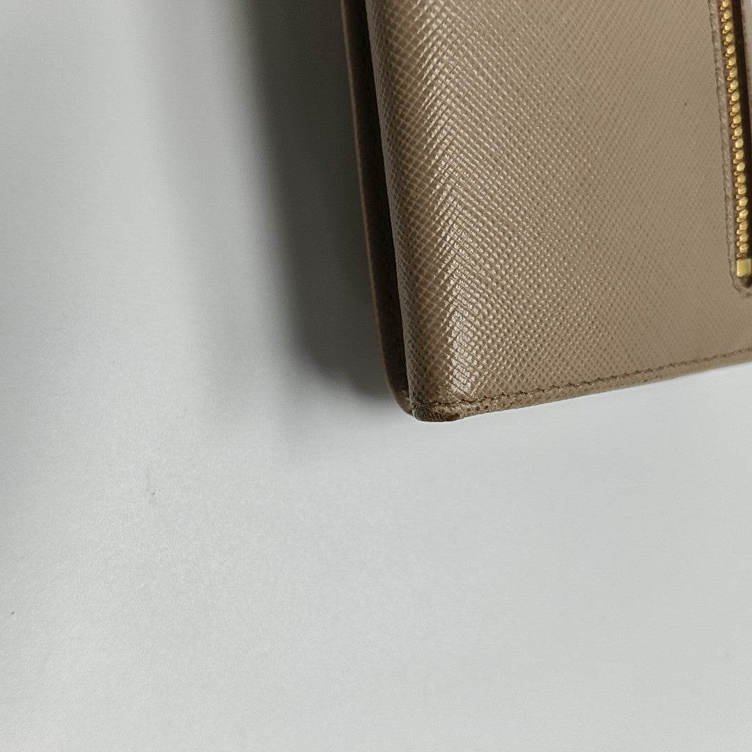 Saffiano Calfskin Wallet Beige