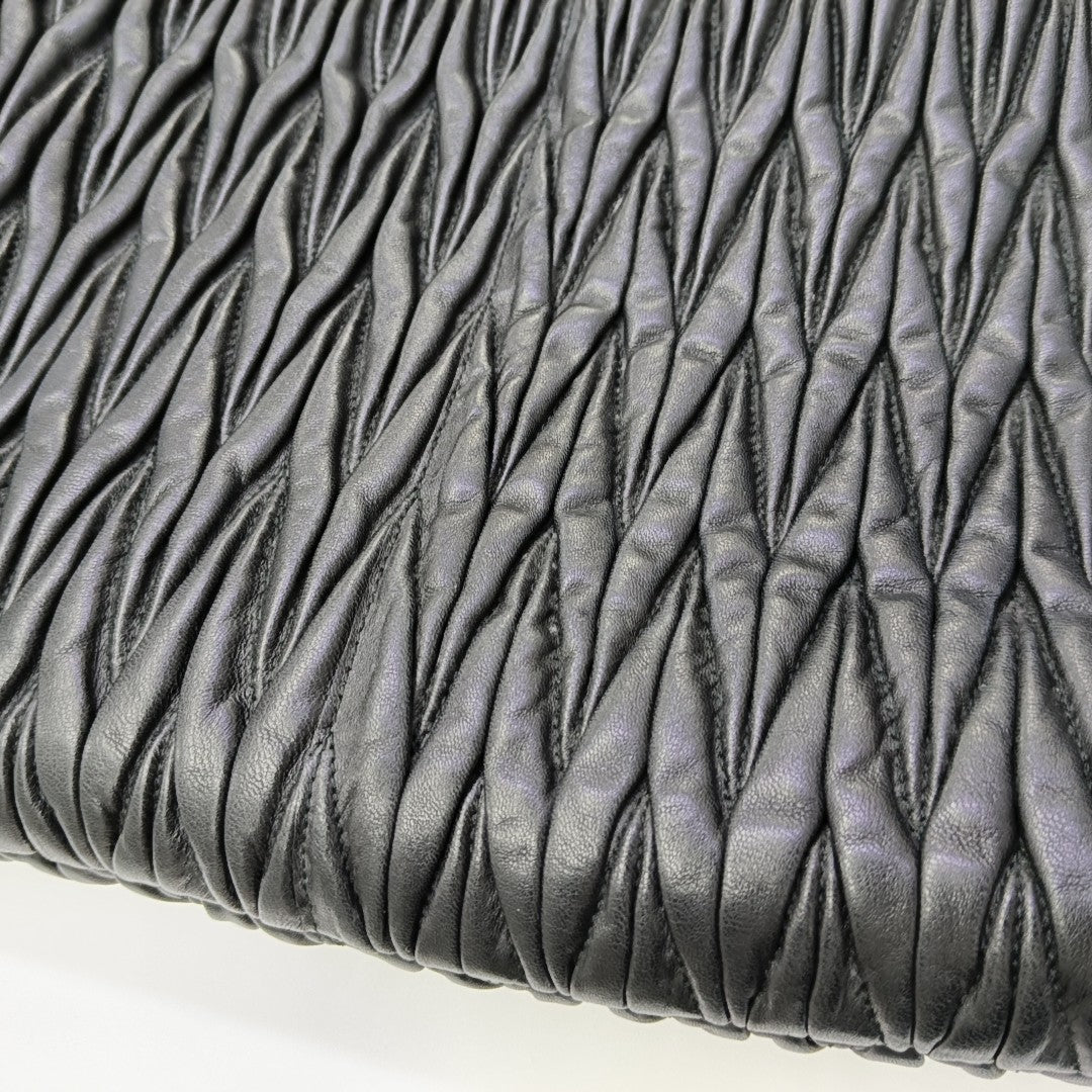 Quilted Lambskin Top Handle Bag Black