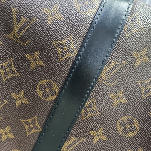 KEEPALL 45 Damier Ebene Coated Canvas Brown